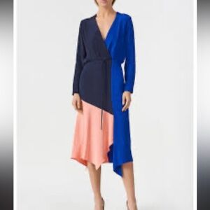 Cushnie silk Colorblock midi dress